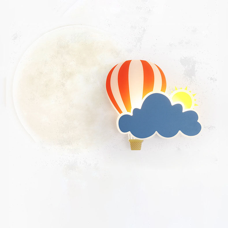 Kids Air Balloon Clouds Iron Acrylic LED Wall Sconce Lamp