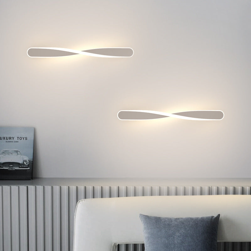 Spiral Long Aluminum Silicone LED Wall Sconce Lamp
