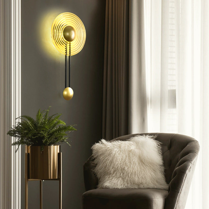 Nordic Round Water Ripple Glass Iron LED Wall Sconce Lamp