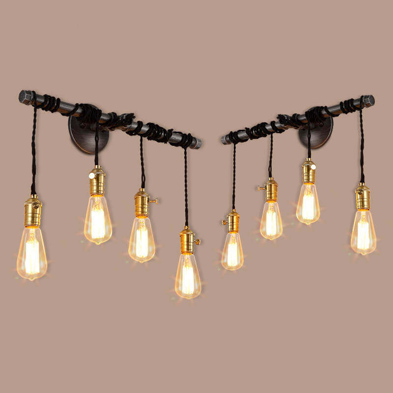 Water Pipes Strip Hanging 1/4 Light Wall Sconce Lamp