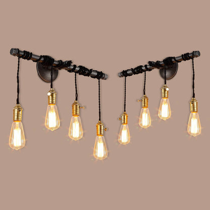 Water Pipes Strip Hanging 1/4 Light Wall Sconce Lamp