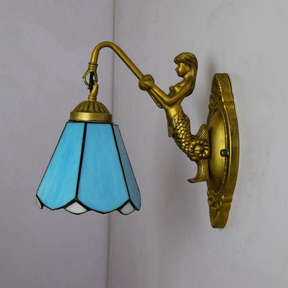 Tiffany Hardware Stained Glass 1-Light Wall Sconce Lamp