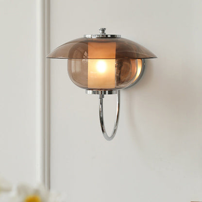 Scandinavian Oval Hardware Glass 1-Light Wall Sconce Lamp
