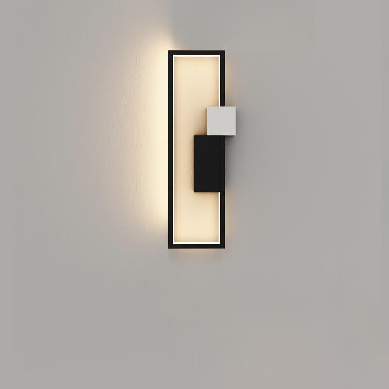 Minimalist Square Frame Iron Silicone LED Wall Sconce Lamp