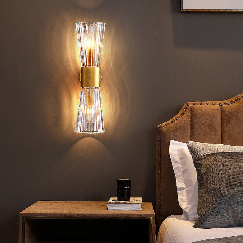 Ribbed Up And Down Luminous 2-Light Wall Sconce Lamp
