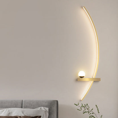 Curved Spherical Iron Silicone LED Wall Sconce Lamp