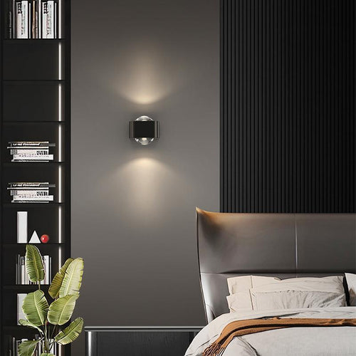 Copper Cuboid Up And Down Luminous LED Wall Sconce Lamp