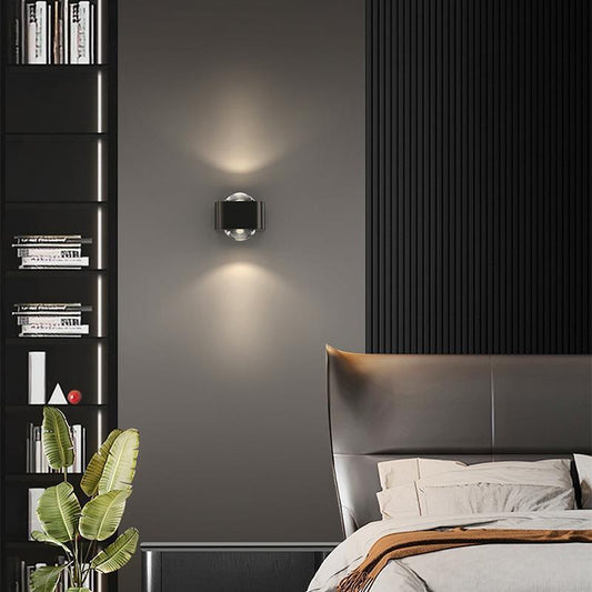 Copper Cuboid Up And Down Luminous LED Wall Sconce Lamp