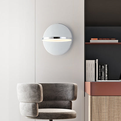 Nordic Chrome Round Stainless Steel LED Wall Sconce Lamp