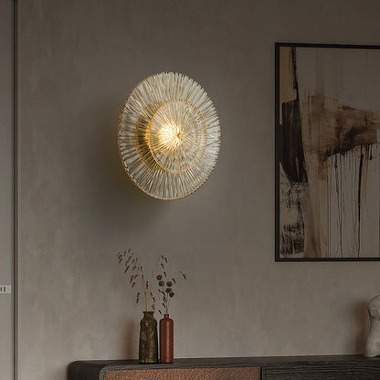 Modern Minimalist Round Glass Copper LED Wall Sconce Lamp