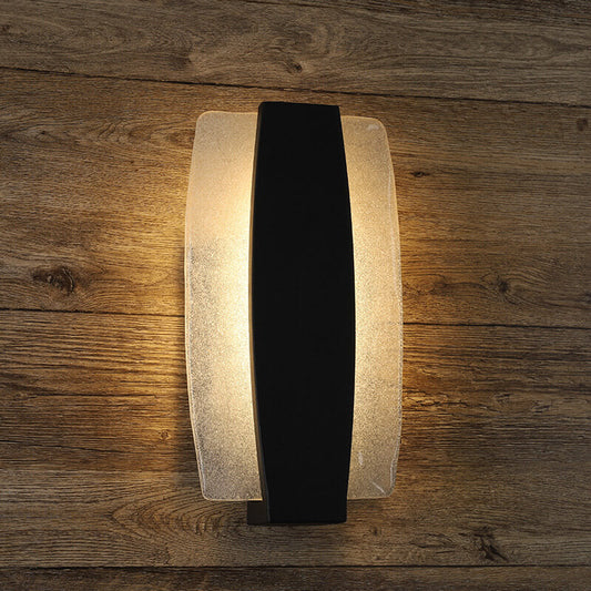 Minimalist Rectangle Aluminum Glass LED Wall Sconce Lamp