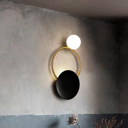 Nordic Iron Glass Round Ball 1-Light Wall Sconce Lamp