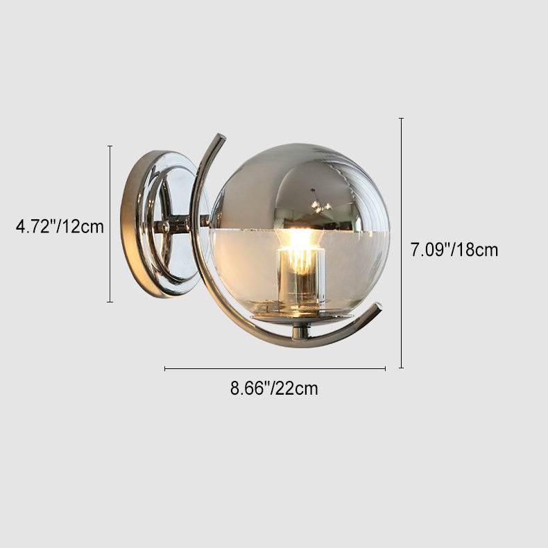 Simplicity Spherical Glass Shade 1-Light Wall Sconce Lamp