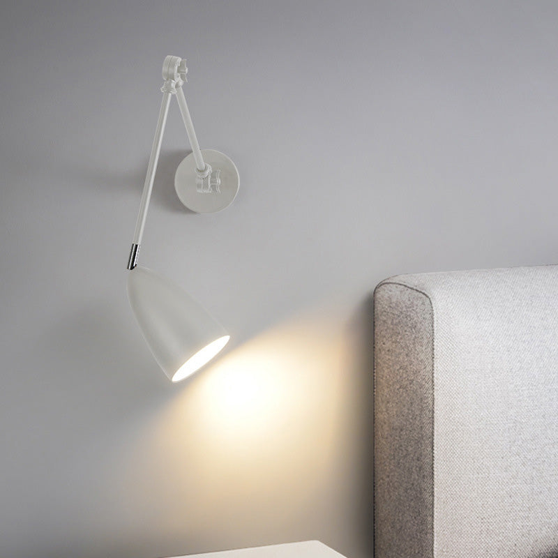 Retractable Swivel Rocker Arm Iron 1-Light Wall Sconce Lamp
