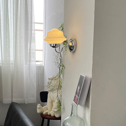Retro Round Clouds Iron Glass 1-Light Wall Sconce Lamp