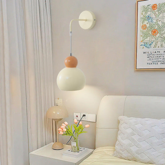 Creative Cream Round Dome Iron 1-Light Wall Sconce Lamp