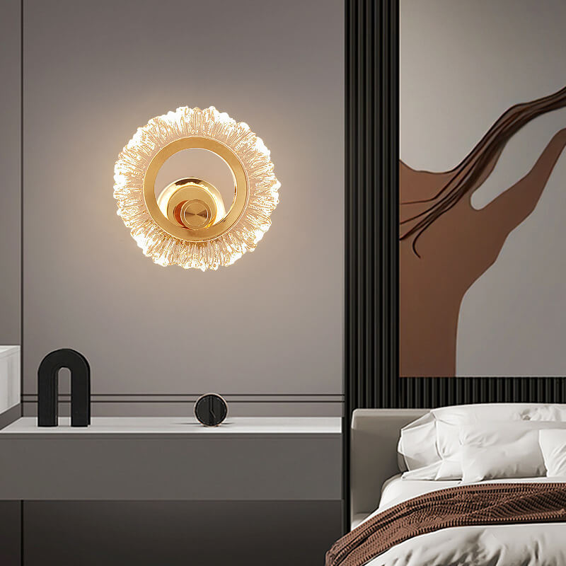 Light Acrylic Sunflower Shape Iron LED Wall Sconce Lamp