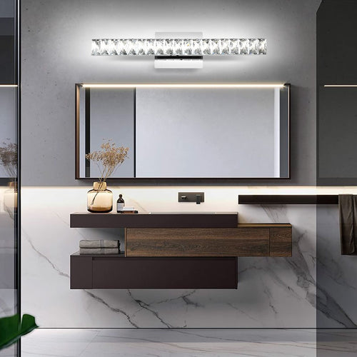 Strip Steel Crystal LED Wall Sconce Lamp Vanity Light