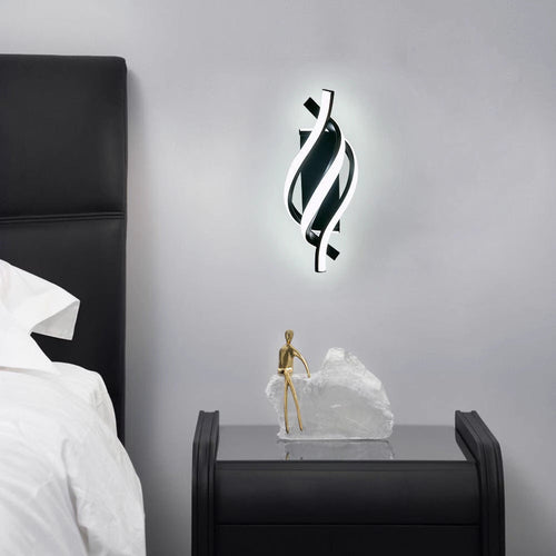Spiral Line Aluminium Acrylic Silicone LED Wall Sconce Lamp