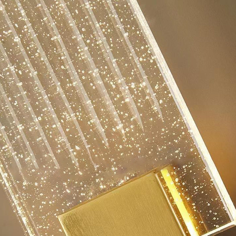 Minimalist Square Copper Crystal LED Wall Sconce Lamp