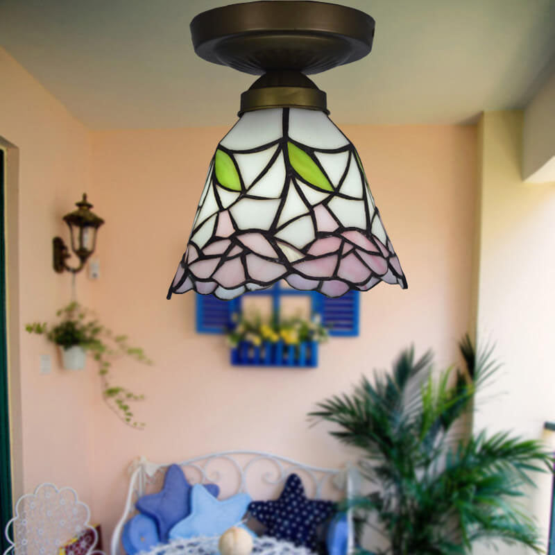 Traditional European Tiffany 1-Light Wall Sconce Lamp