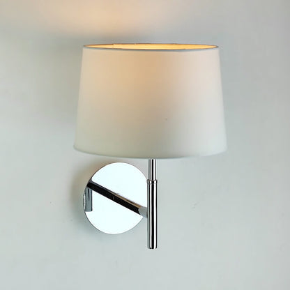 Cylindrical Fabric Carbon Steel 1-Light Wall Sconce Lamp
