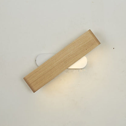 Rotatable Long Bar Wood Acrylic LED Wall Sconce Lamp