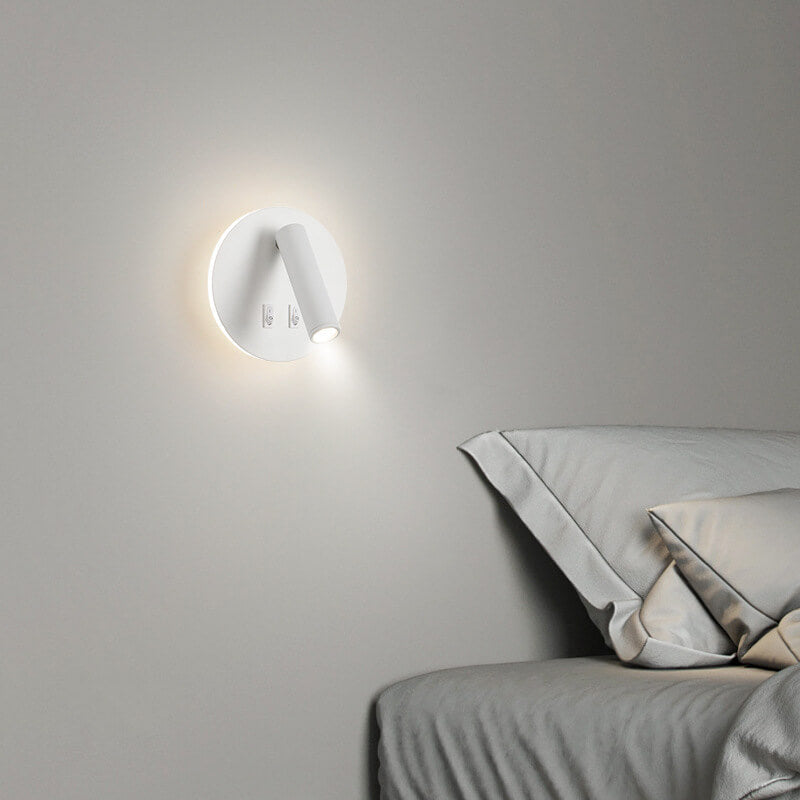 Simplicity Aluminum Rotate Circular LED Wall Sconce Lamp