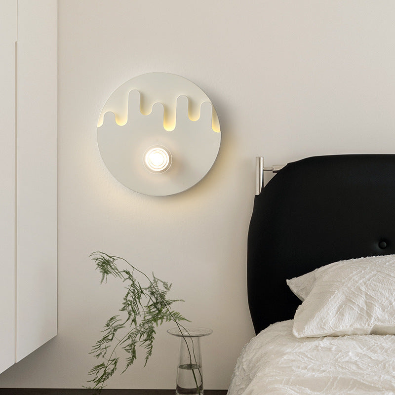 Cream Round Love Wave Iron Acrylic LED Wall Sconce Lamp