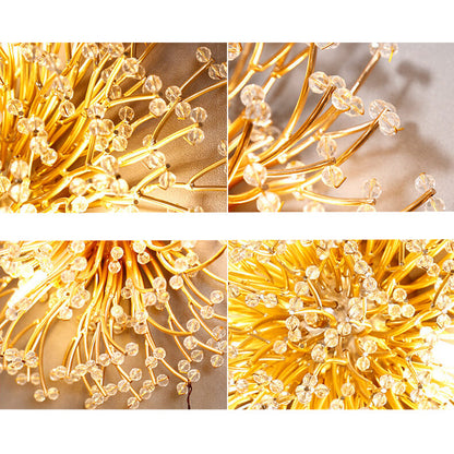 Luxury Crystal Dandelion Aluminum 4-Light Wall Sconce Lamp