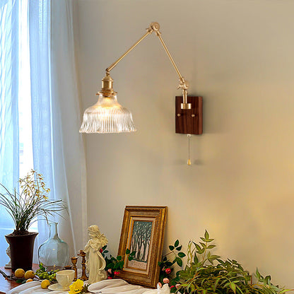 Japanese Ceramic Glass Round Shade 1-Light Wall Sconce Lamp