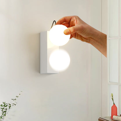 Cream Magnetic Spherical Shade 1-Light Wall Sconce Lamp