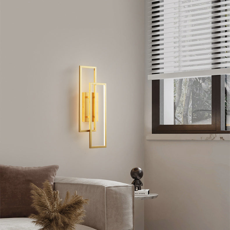 Mid-century Rectangular Geometric LED Wall Sconce Lamp