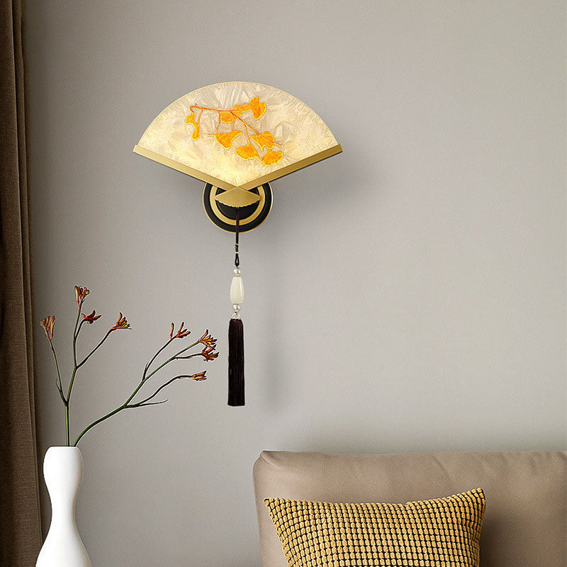 Chinese Copper Magnesium Acrylic LED Wall Sconce Lamp
