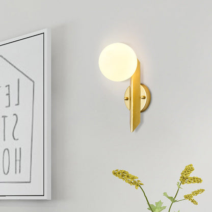 Scandinavian Strip Iron Glass 1-Light Wall Sconce Lamp
