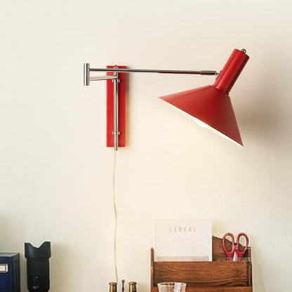 Round Tapered Iron 1-Light Retractable Wall Sconce Lamp