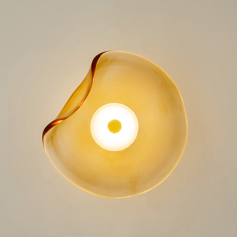 Simplicity Iron Round Glass LED Wall Sconce Lamp