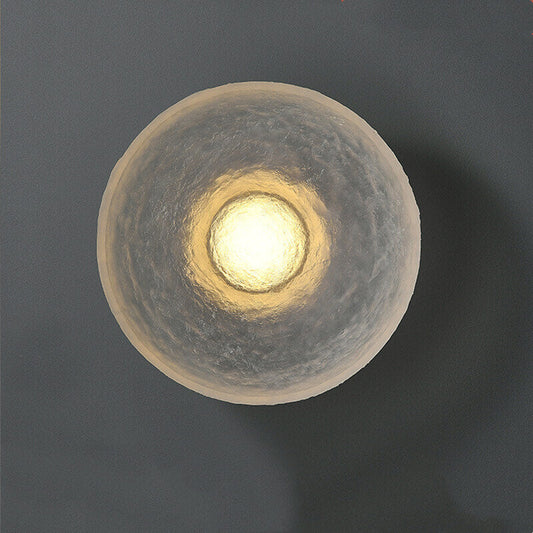 Minimalist Resin Clear Round Disc LED Wall Sconce Lamp