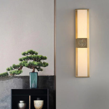 Chinese Strip Chinese Knot Cymbidium LED Wall Sconce Lamp