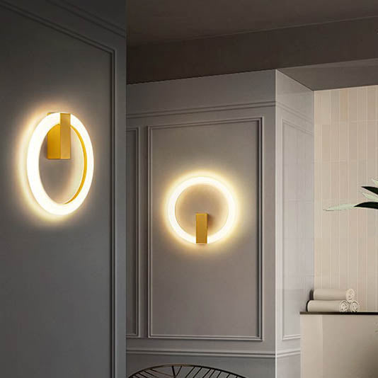 Minimalist Round Iron Aluminum PVC LED Wall Sconce Lamp