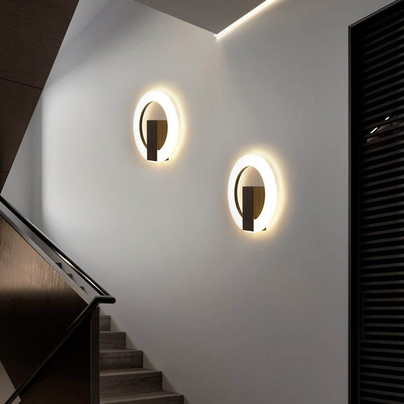 Minimalist Round Iron Aluminum PVC LED Wall Sconce Lamp