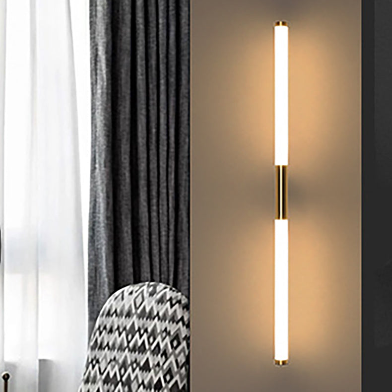 Long Cylinder Rectangle Base Iron PC LED Wall Sconce Lamp