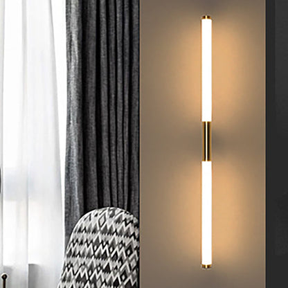 Long Cylinder Rectangle Base Iron PC LED Wall Sconce Lamp