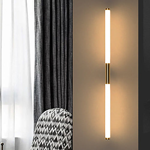 Long Cylinder Rectangle Base Iron PC LED Wall Sconce Lamp
