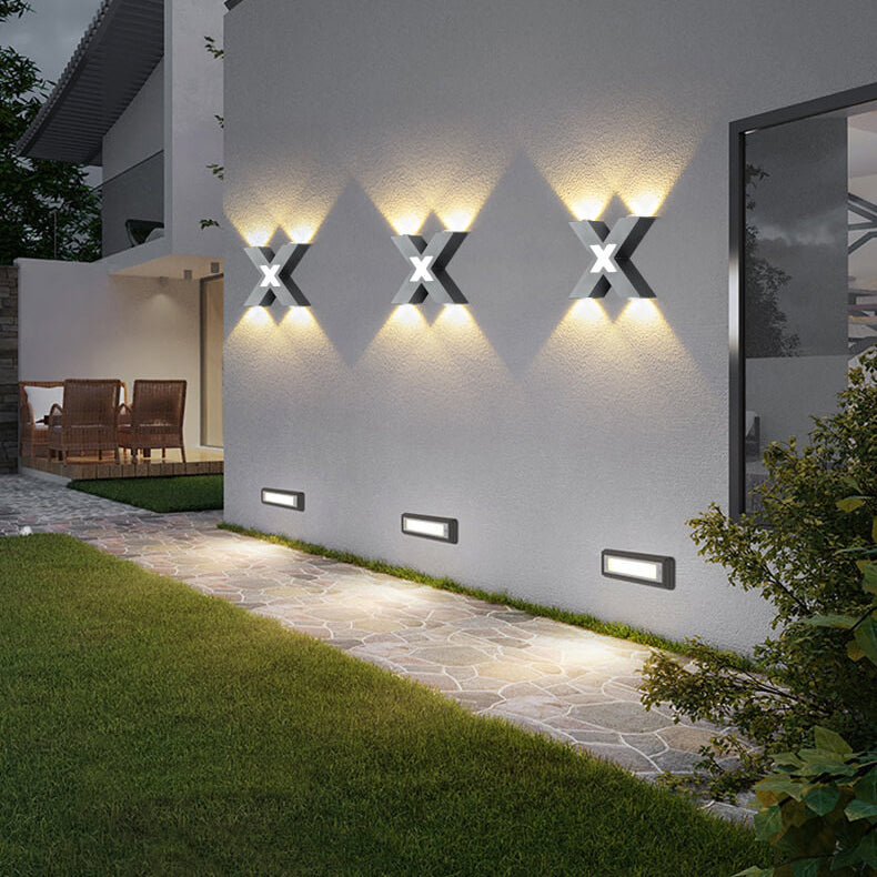 Minimalist Waterproof X-Shape Aluminum LED Wall Sconce Lamp