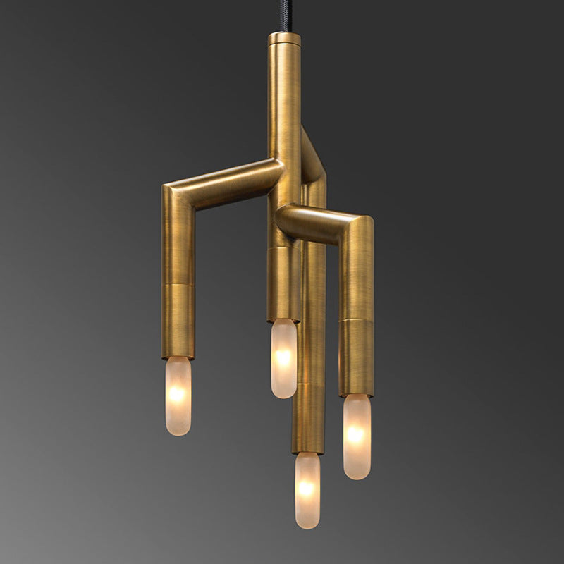 Industrial Copper Strip Pendant 4-Light Wall Sconce Lamp