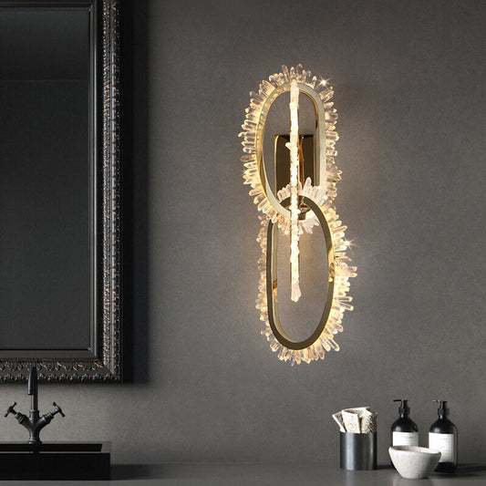 Light Stainless Steel Crystal Circle LED Wall Sconce Lamp
