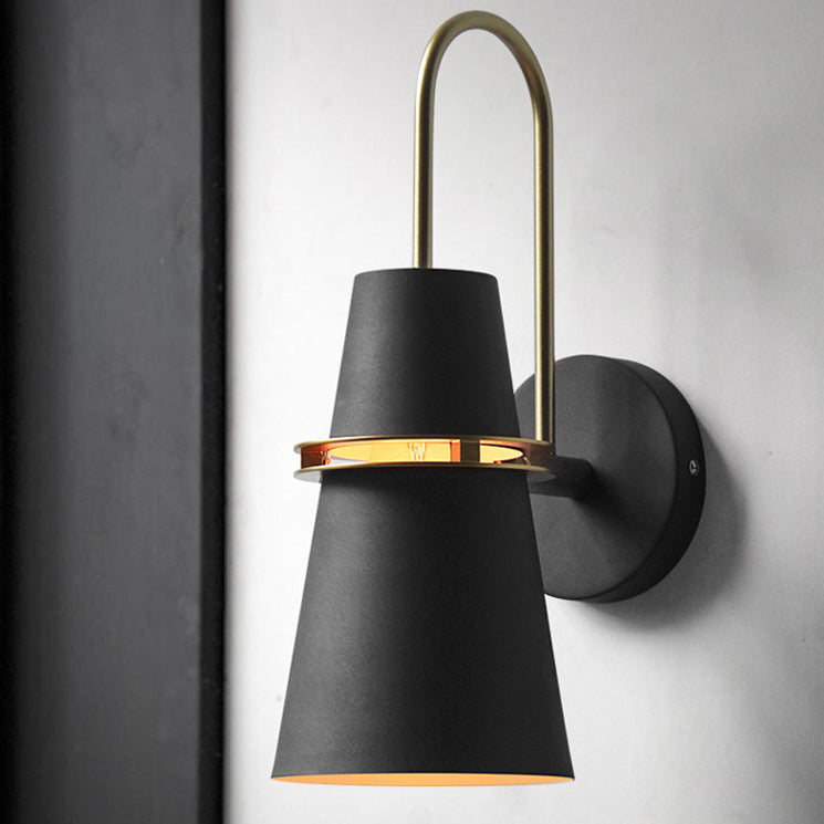 Scandinavian Iron Cylinder Horn 1-Light Wall Sconce Lamp