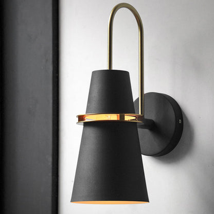 Scandinavian Iron Cylinder Horn 1-Light Wall Sconce Lamp
