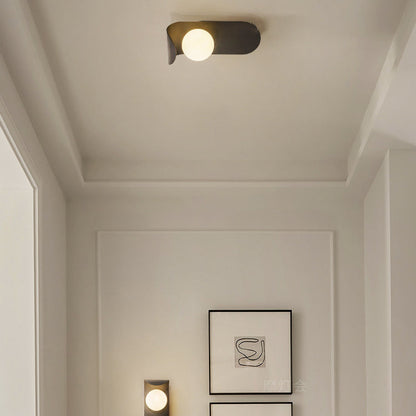 Nordic Curved Oval Orb Hardware 1-Light Wall Sconce Lamp